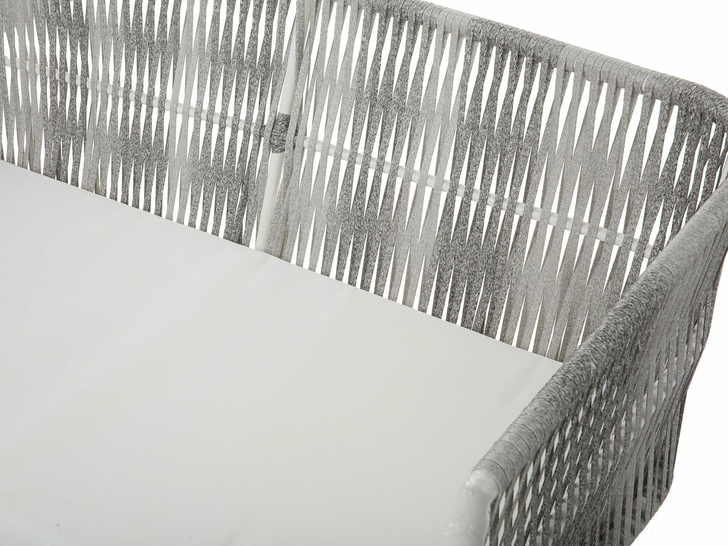 Lounge Set Rattan Grau Meliert 4-Sitzer Auflagen Cremeweiß RAGUSA – Bild 10