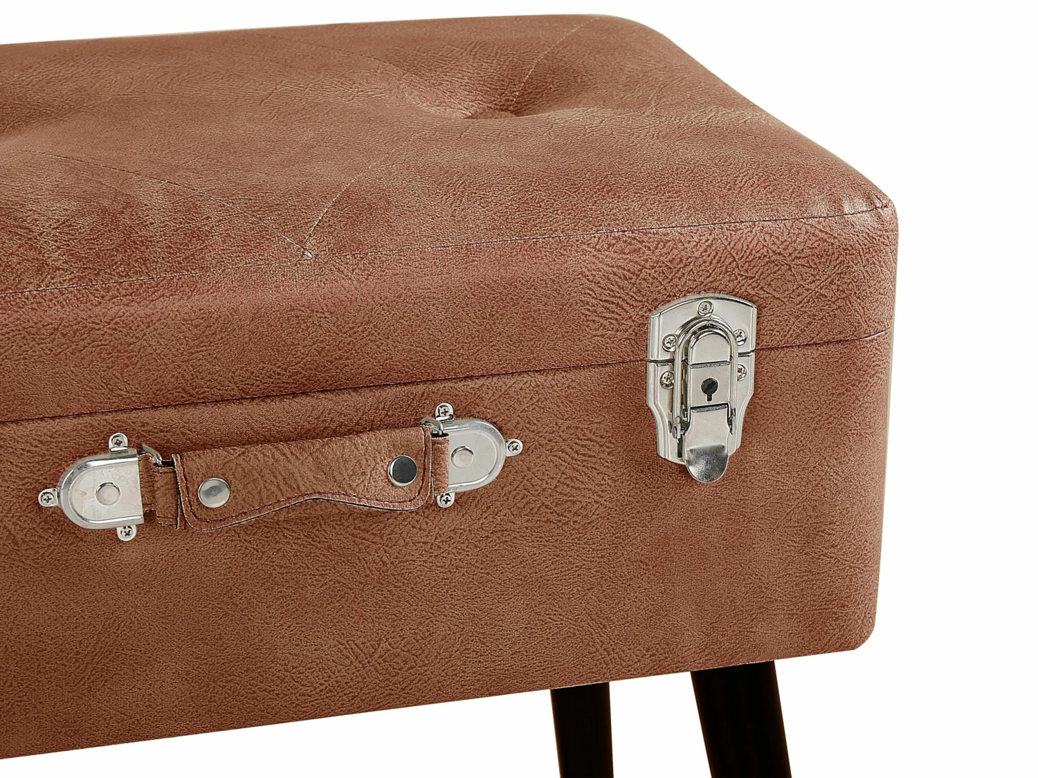 Hocker Braun Kunstleder MALLARD – Bild 6