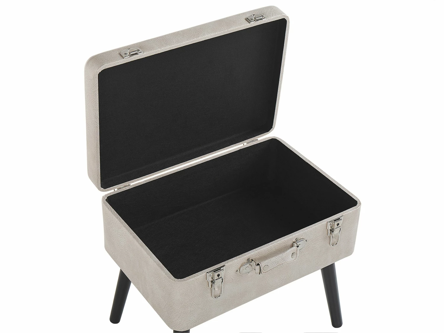 Hocker Beige Kunstleder MALLARD – Bild 6