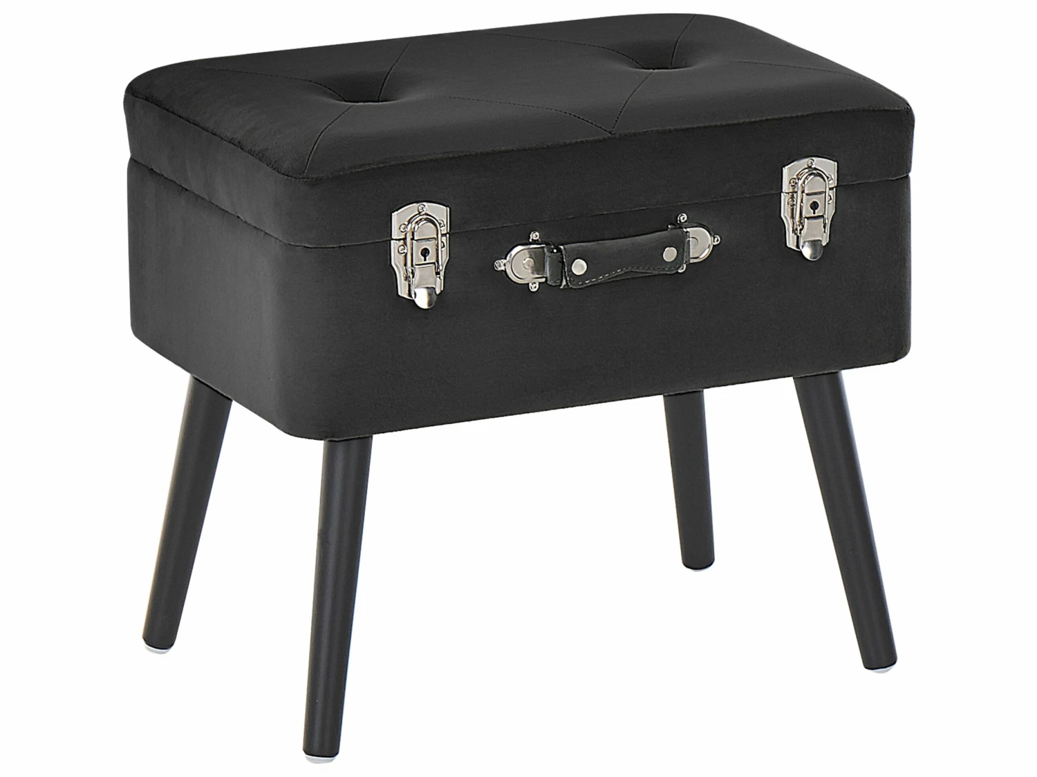 Hocker Schwarz Samtstoff MALLARD