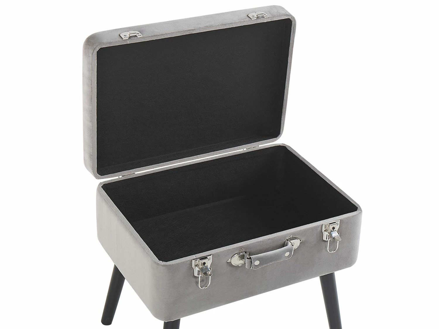 Hocker Grau Samtstoff MALLARD – Bild 5