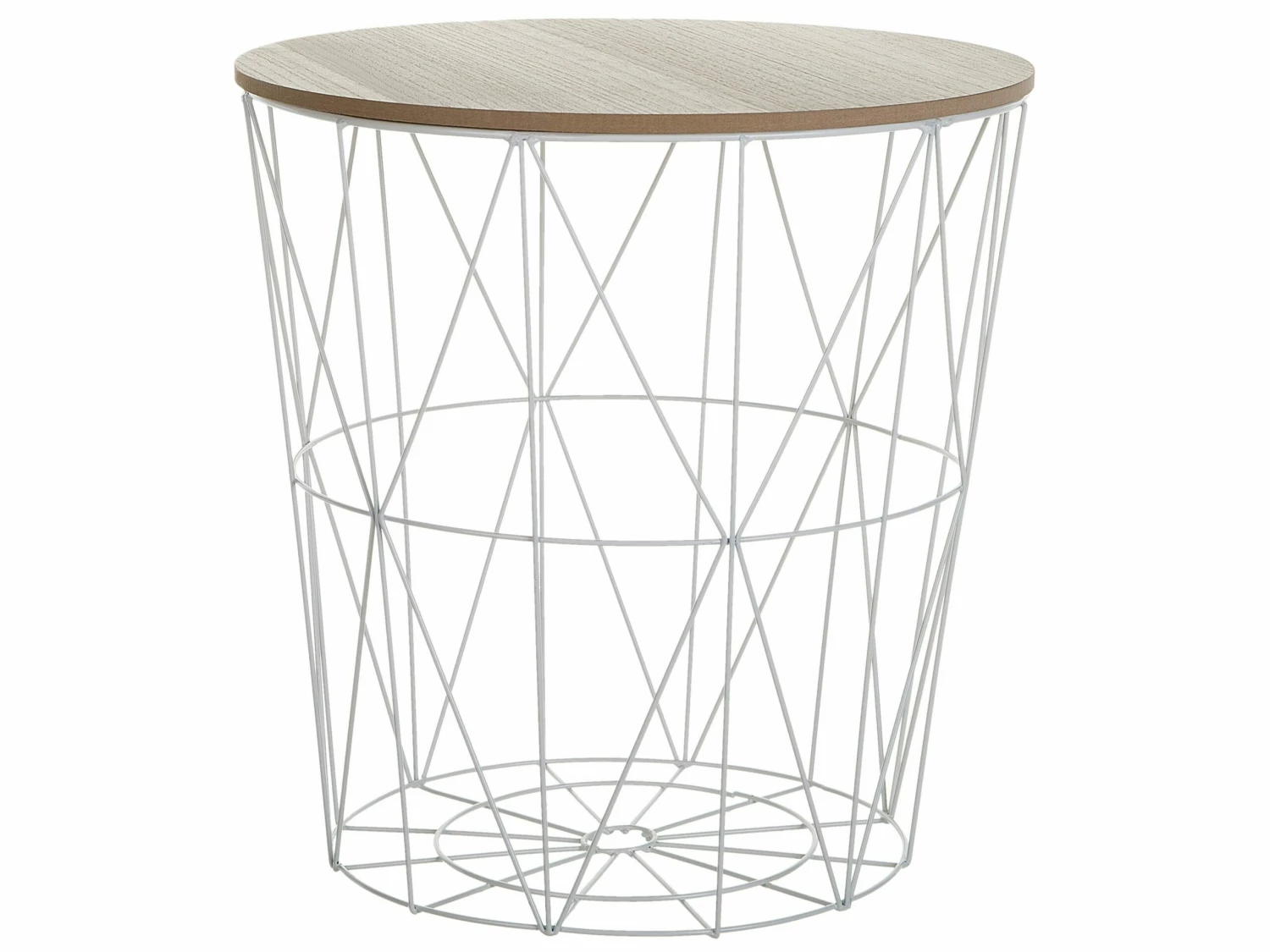 Beistelltisch Weiß / Heller Holzfarbton ⌀ 40 Cm LANARK – Bild 4