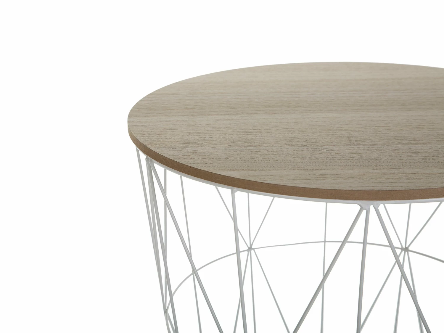 Beistelltisch Weiß / Heller Holzfarbton ⌀ 40 Cm LANARK – Bild 7