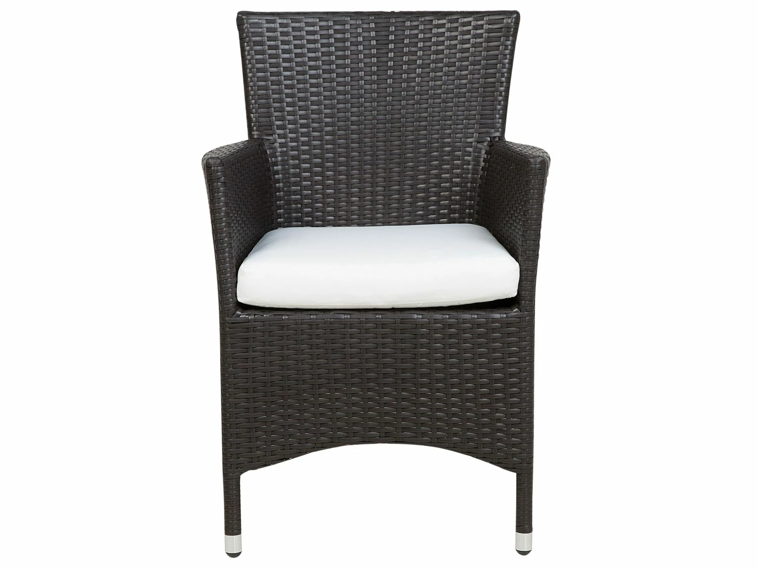 Gartensessel Rattan Dunkelbraun 2er Set Auflage Weiß ITALY – Bild 4