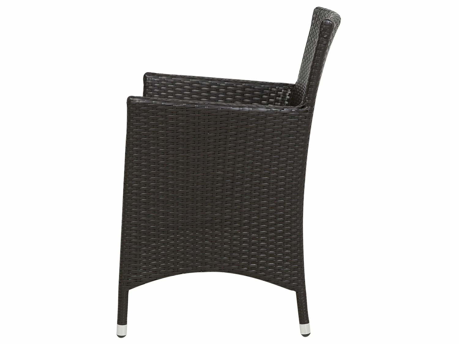 Gartensessel Rattan Dunkelbraun 2er Set Auflage Weiß ITALY – Bild 5