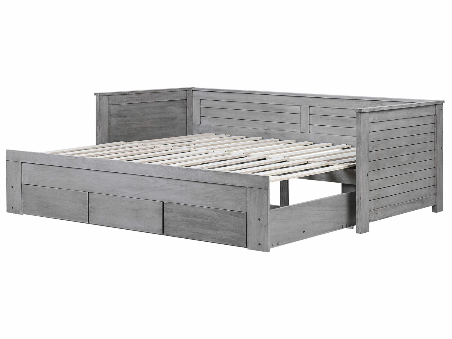 Tagesbett Ausziehbar Holz Grau Lattenrost 90 X 200 Cm CAHORS – Bild 10