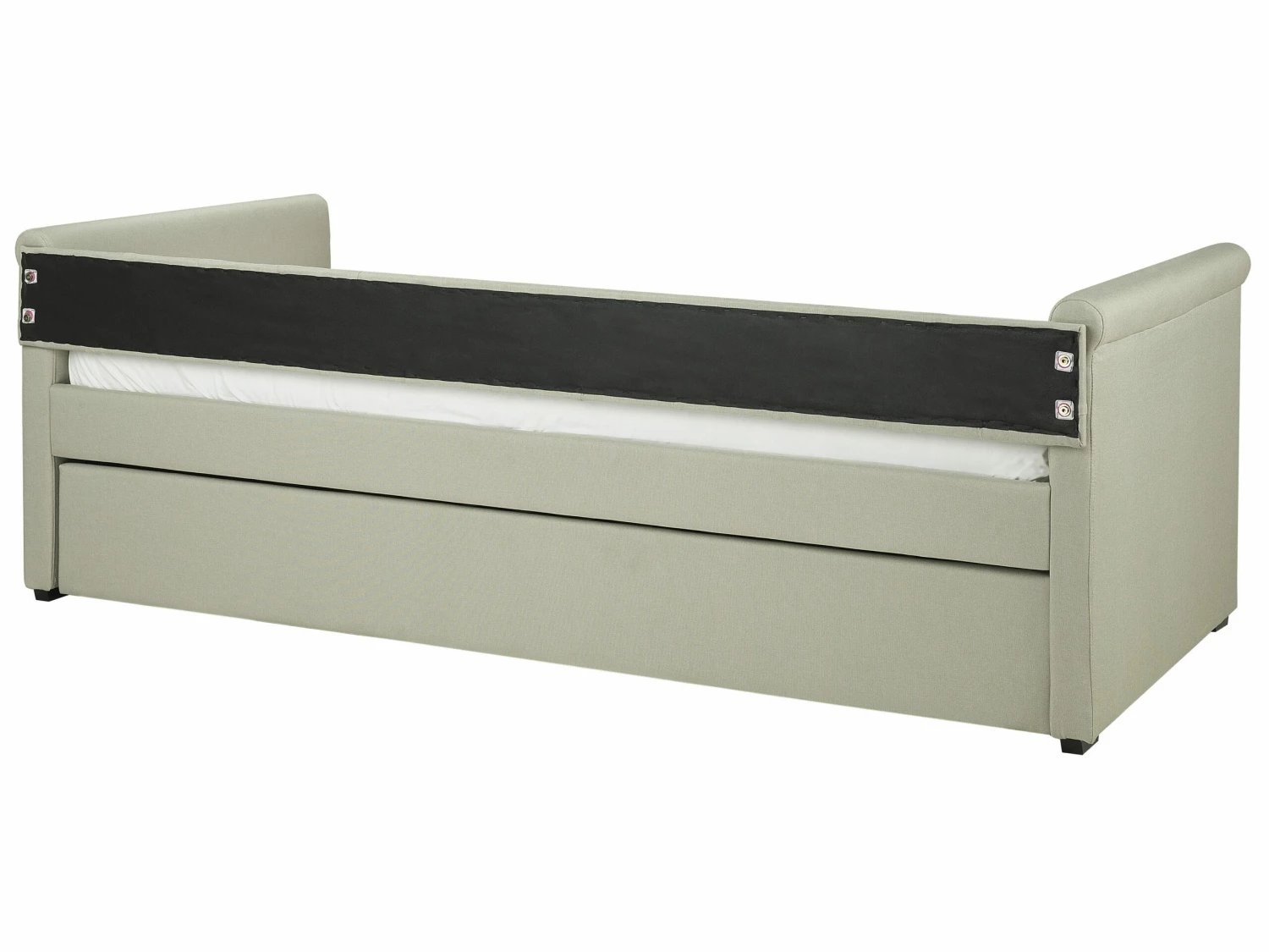 Tagesbett Ausziehbar Polsterbezug Beige Leinenoptik Lattenrost 90 X 200 Cm LIBOURNE – Bild 7