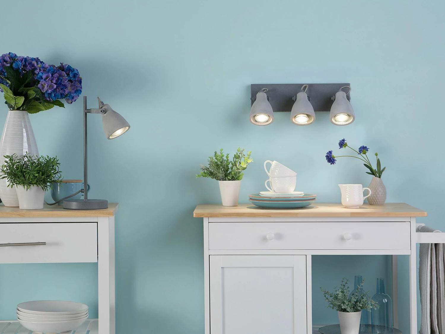 Servierwagen Weiß / Heller Holzfarbton Mit Schublade TRAPANI – Bild 3