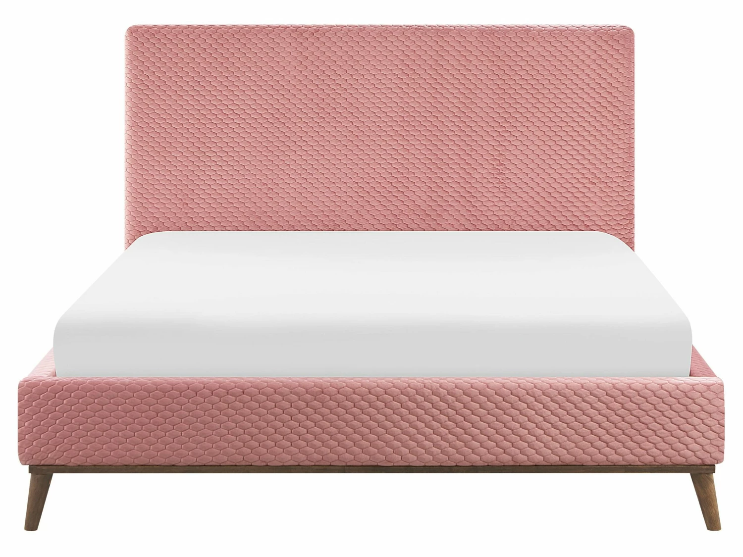 Polsterbett Samtstoff Rosa Lattenrost Verschiedene Größen BAYONNE – Bild 3