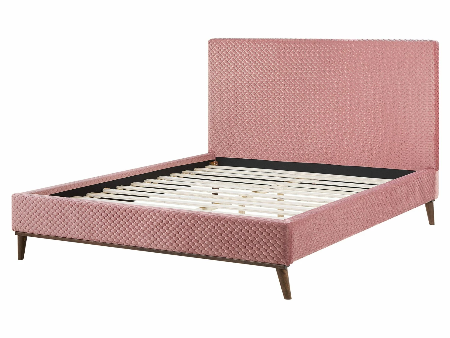 Polsterbett Samtstoff Rosa Lattenrost Verschiedene Größen BAYONNE – Bild 5