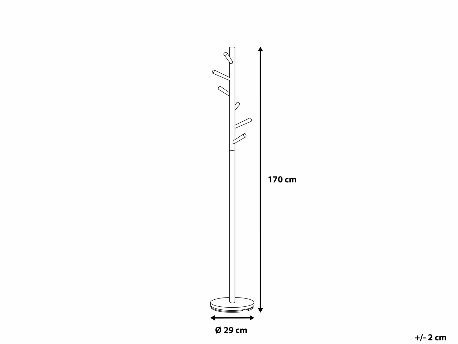 Kleiderständer Kiefernholz / Metall Hellbraun / Weiß 170 Cm AUBUM – Bild 7