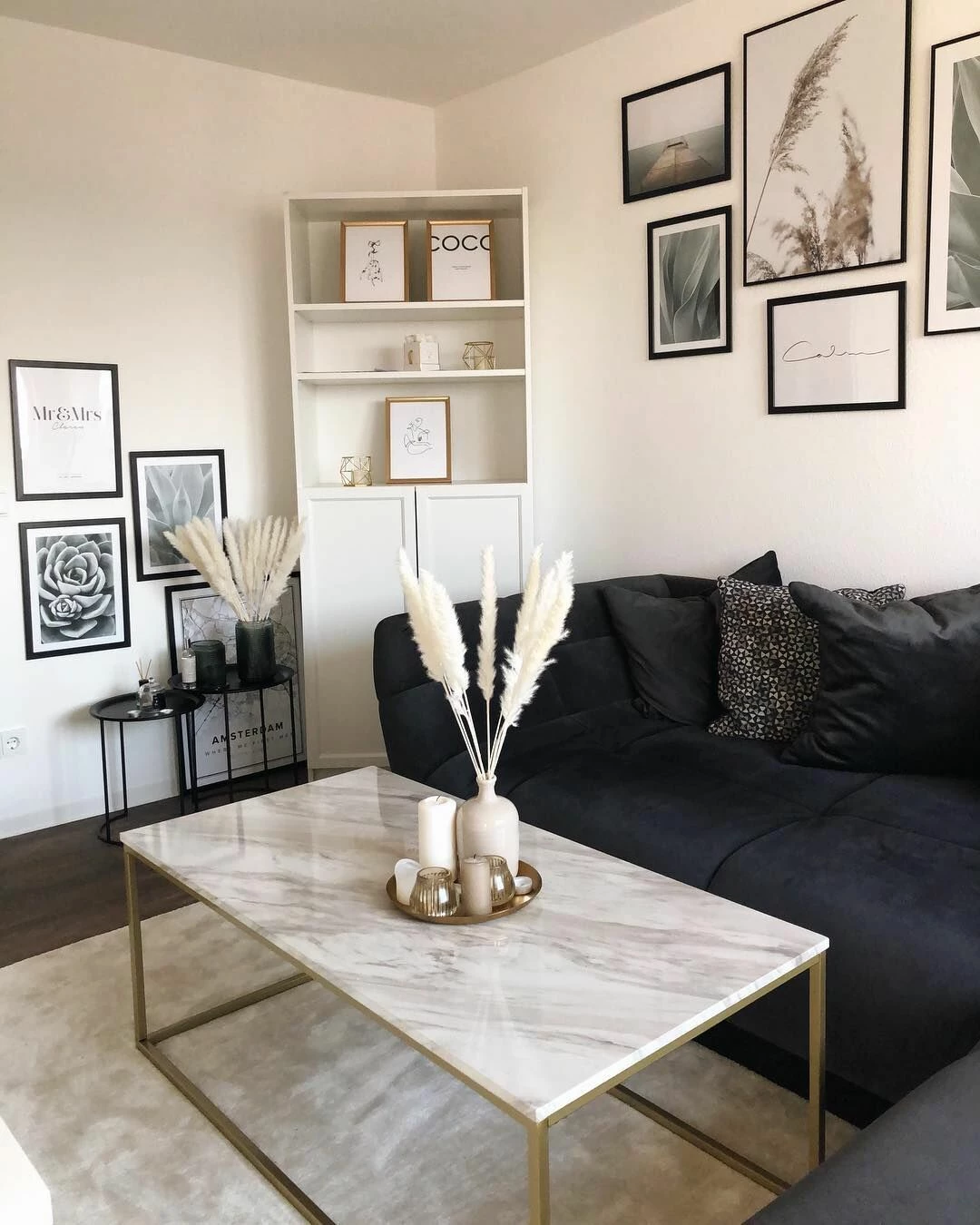 Couchtisch Beige / Gold Marmor Optik Rechteckig 60 X 100 Cm DELANO – Bild 3