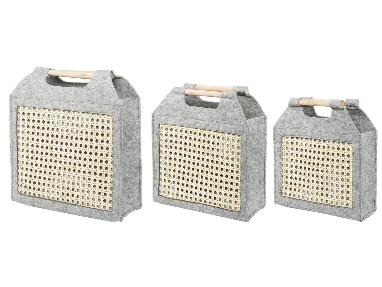 Korb Filz Hellgrau 3er Set SARIOT
