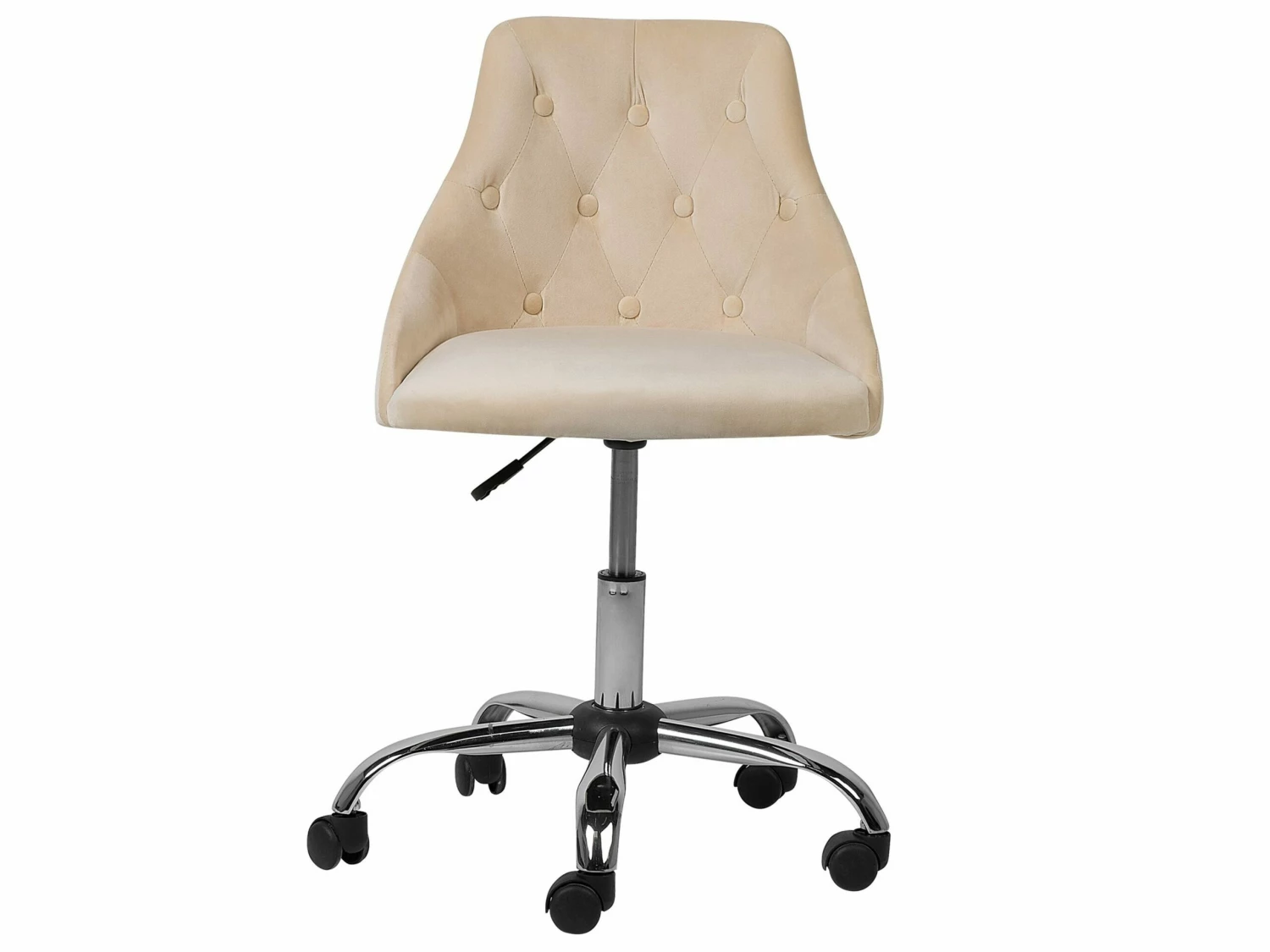 Arbeitshocker Mit Rollen Beige Samtstoff PARRISH – Bild 4