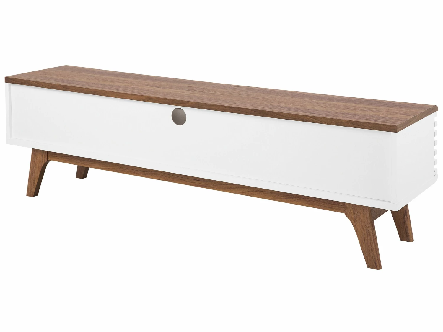 TV-Möbel Dunkler Holzfarbton / Weiß Mit Schublade 149 X 35 X 44 Cm DETROIT – Bild 9