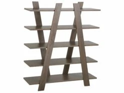 Bücherregal Dunkler Holzfarbton 5 Fächer ESCALANTE