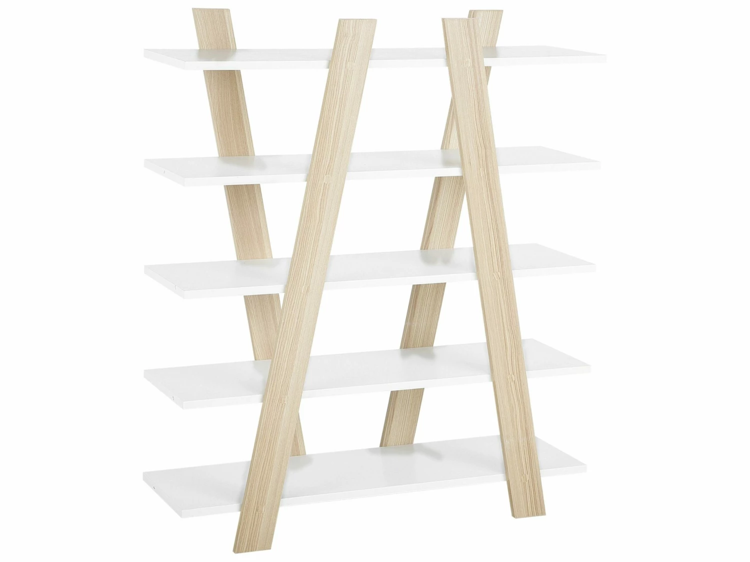 Bücherregal Heller Holzfarbton / Weiß 5 Fächer ESCALANTE