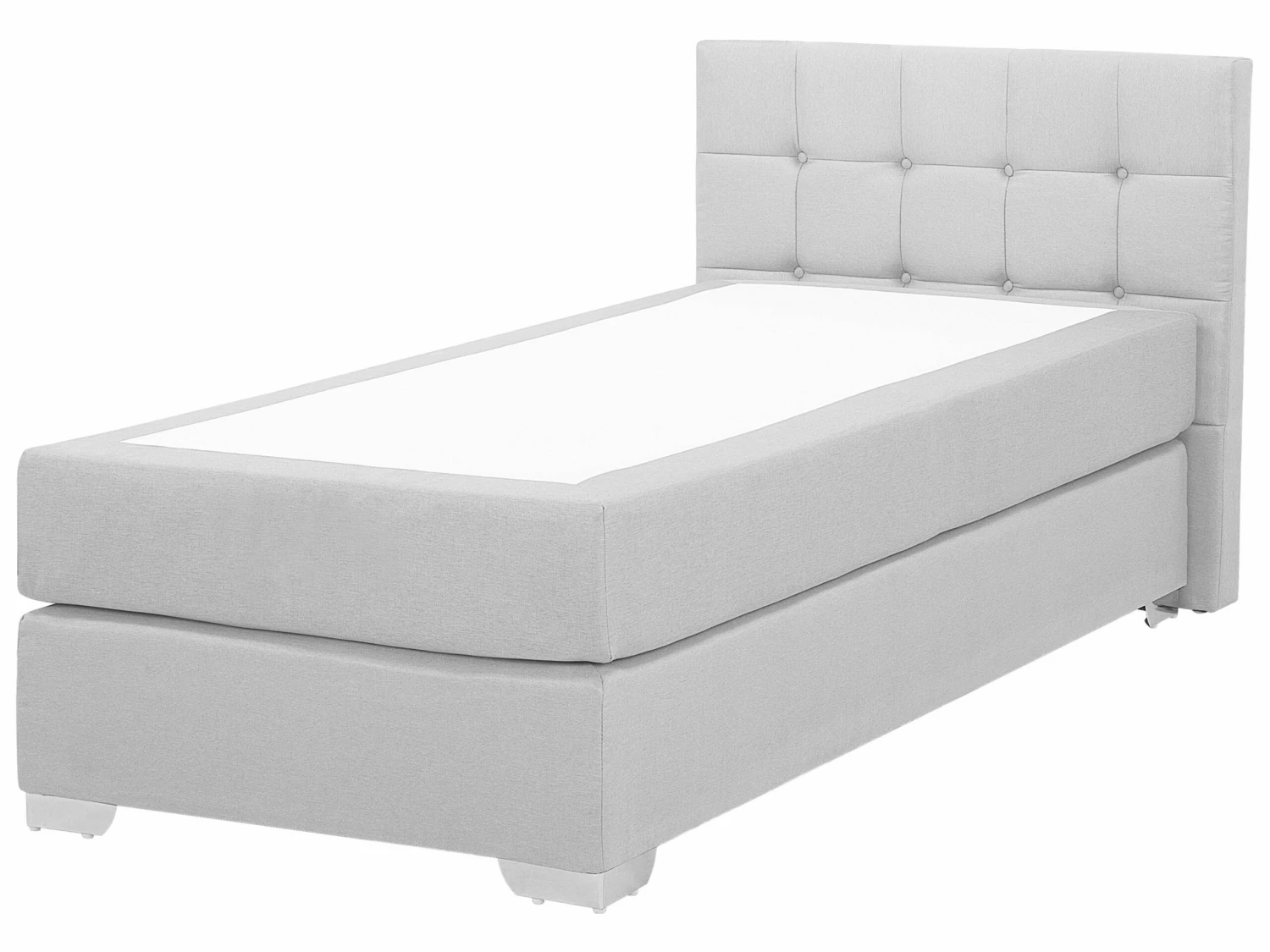 Boxspringbett Polsterbezug Leinenoptik Hellgrau 90 X 200 Cm ADMIRAL