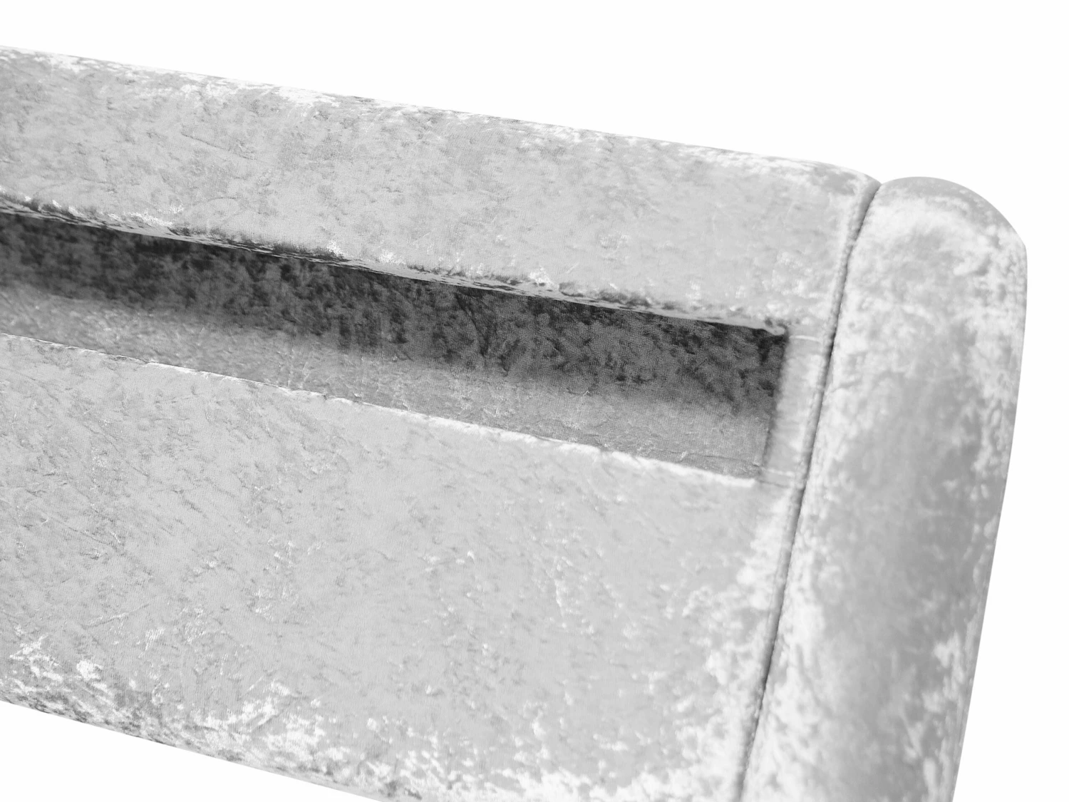 Bett Samtstoff Silber Mit LED-Beleuchtung Verschiedene Größen AVIGNON – Bild 10