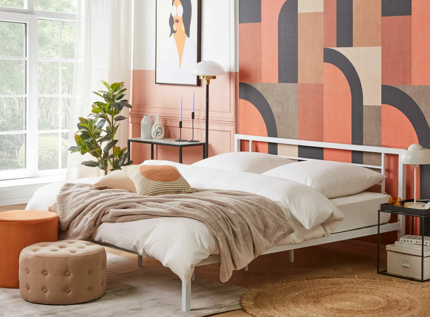 Metallbett Weiß Mit Lattenrost Verschiedene Größen CUSSET – Bild 2