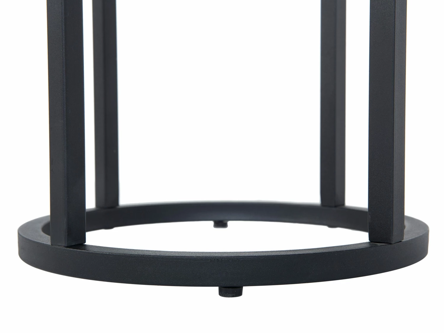 Beistelltisch 2er Set Dunkler Holzfarbton / Schwarz Rund DIXIE – Bild 9