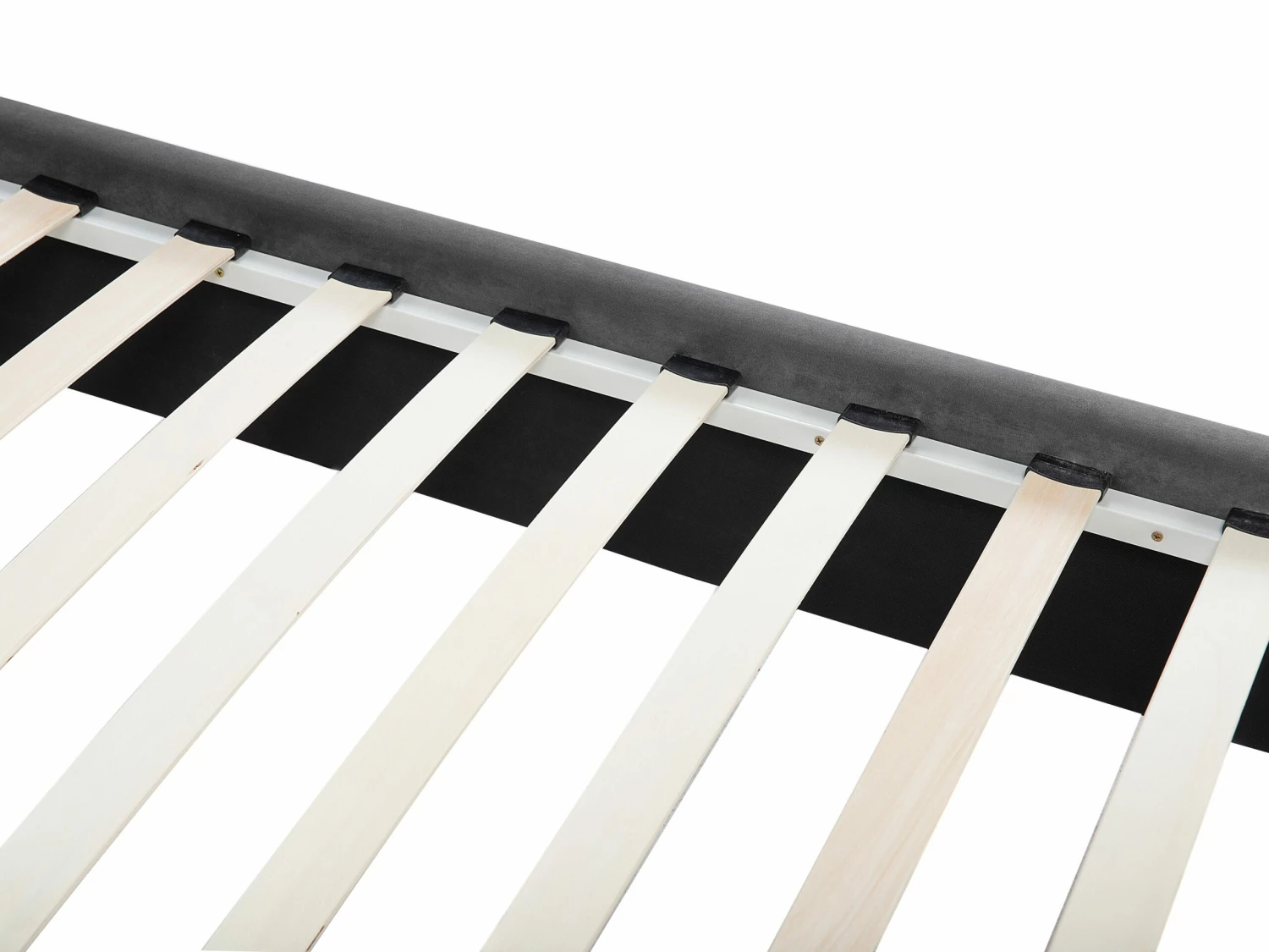 Bett Samtstoff Grau Mit Lattenrost Verschiedene Größen METZ – Bild 9