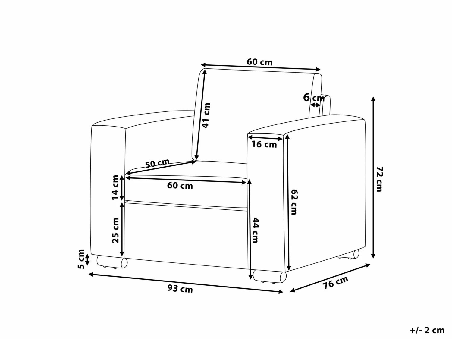 Sessel Leder Braun HELSINKI – Bild 8