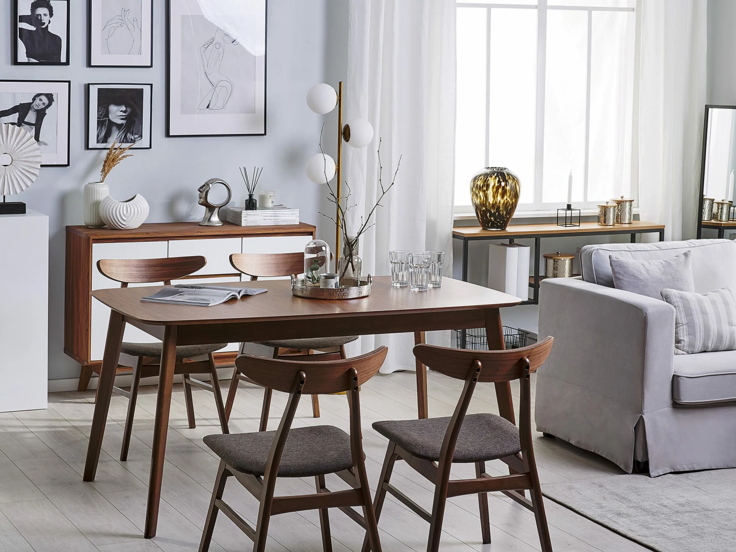 Esszimmerstuhl Samtstoff Grau 2er Set VISALIA – Bild 3