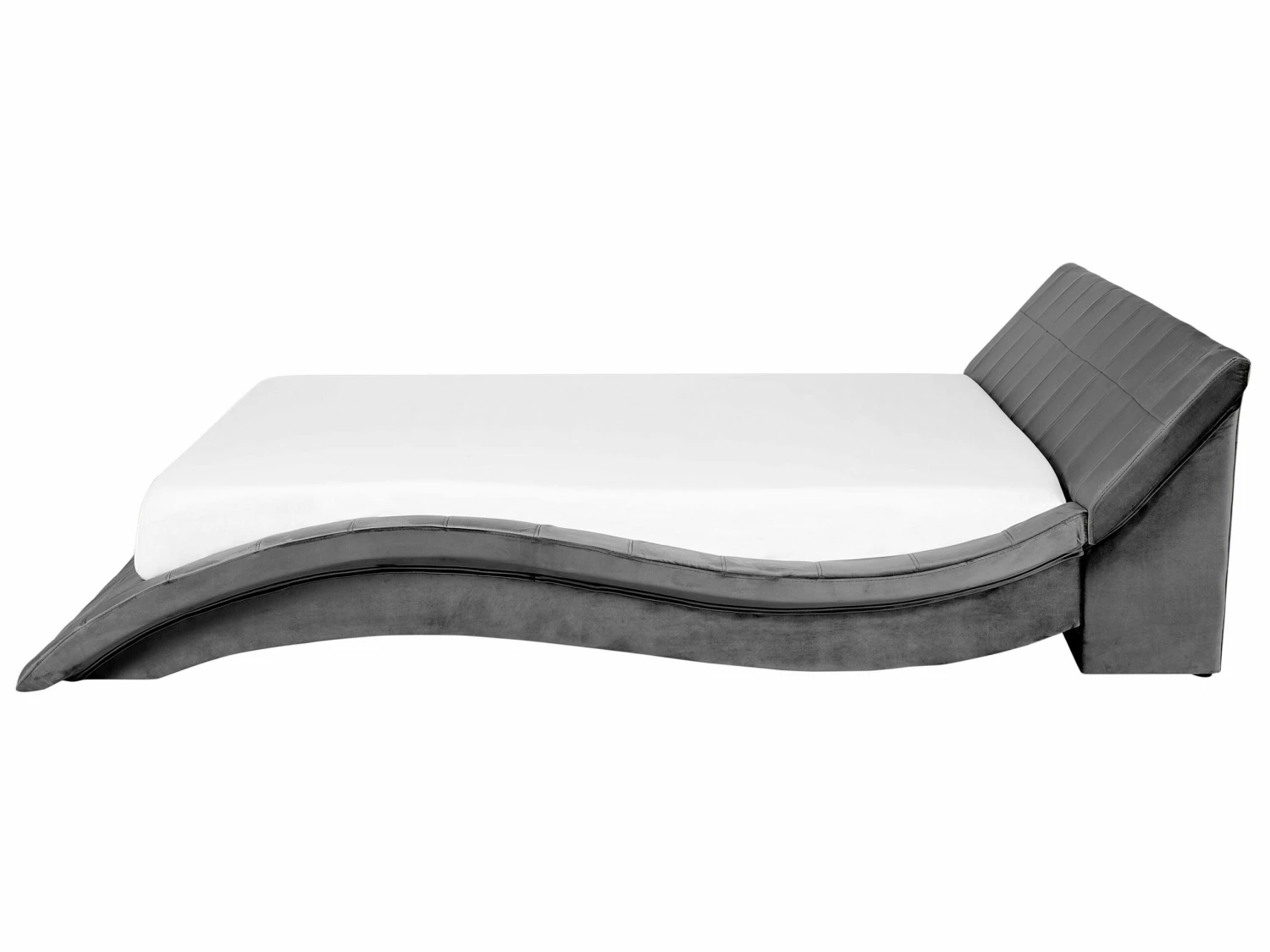 Wasserbett Samtstoff Grau 180 X 200 Cm VICHY – Bild 4