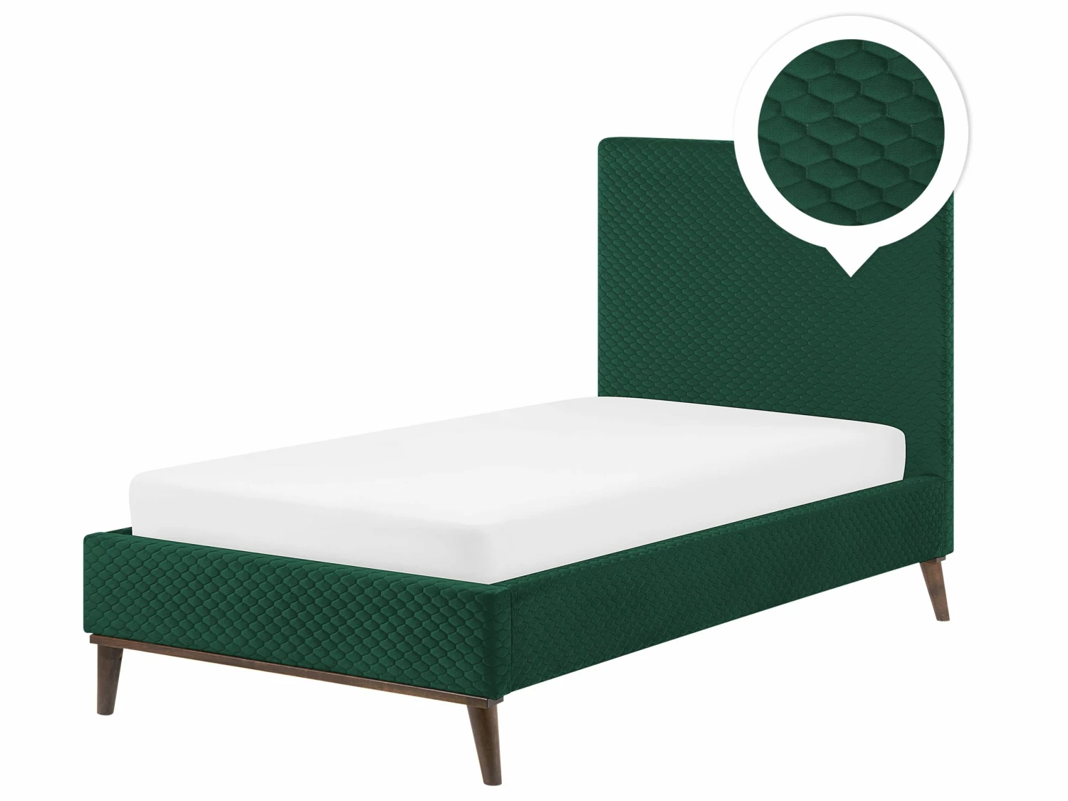 Polsterbett Samtstoff Dunkelgrün Lattenrost 90 X 200 Cm BAYONNE