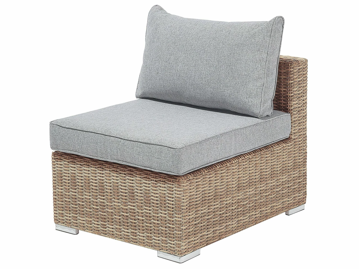 Lounge Set Rattan Hellbraun 6-Sitzer Linksseitig Auflagen Hellgrau CONTARE – Bild 10