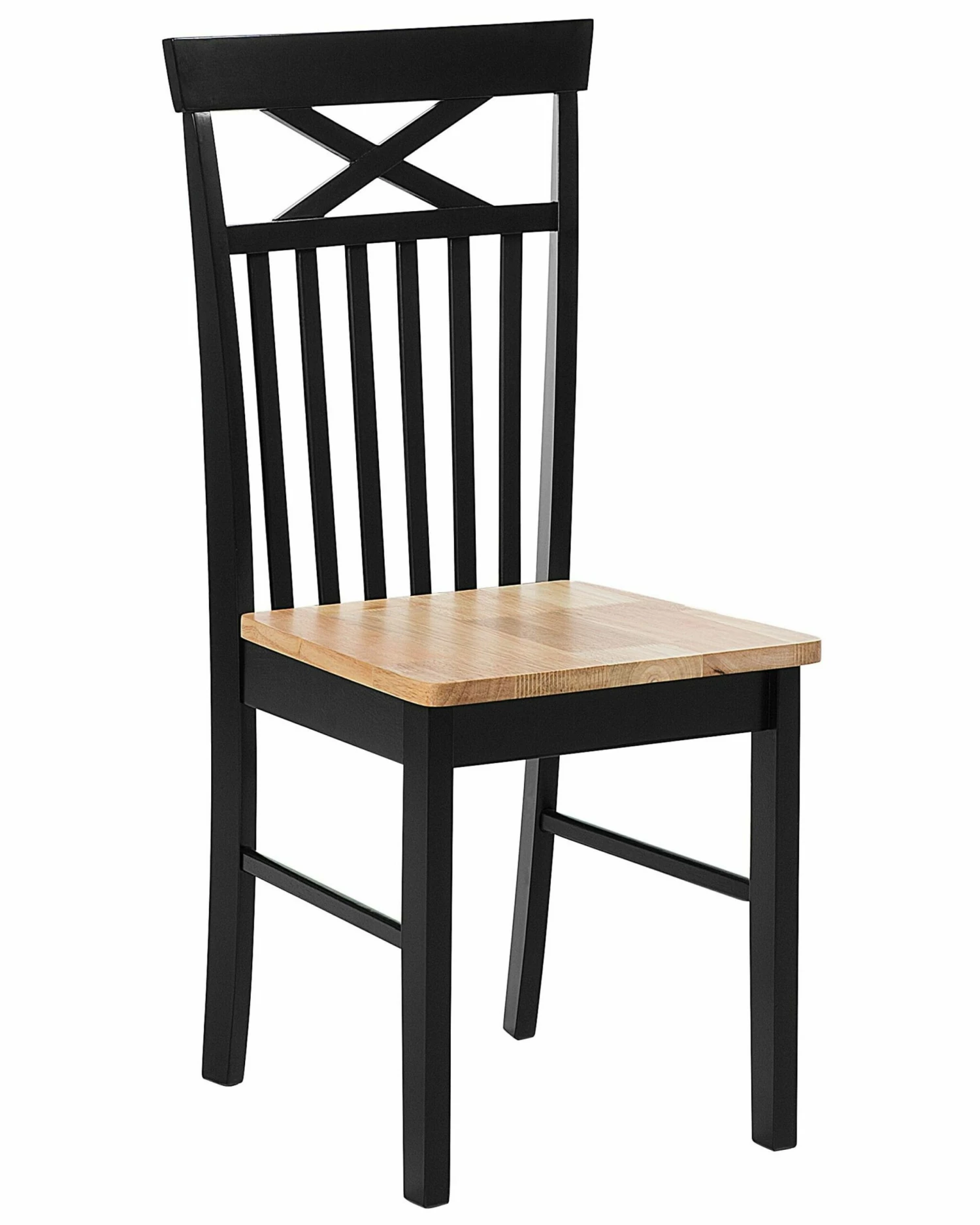 Esszimmerstuhl Gummibaumholz Schwarz / Hellbraun 2er Set HOUSTON – Bild 9