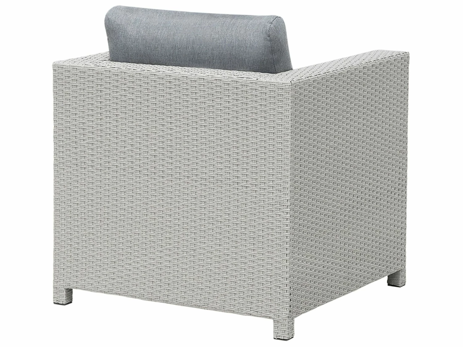 Lounge Set Rattan Hellgrau 4-Sitzer Auflagen Grau MILANO – Bild 8