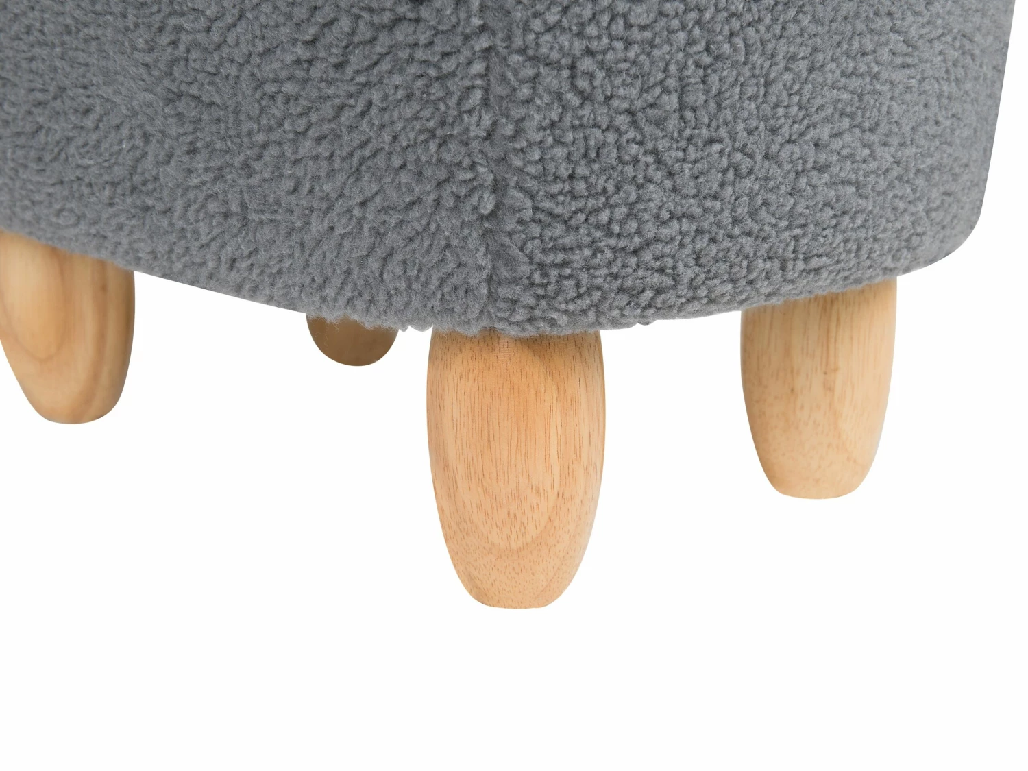 Hocker Polsterbezug Mit Stauraum Grau ALPACA – Bild 10