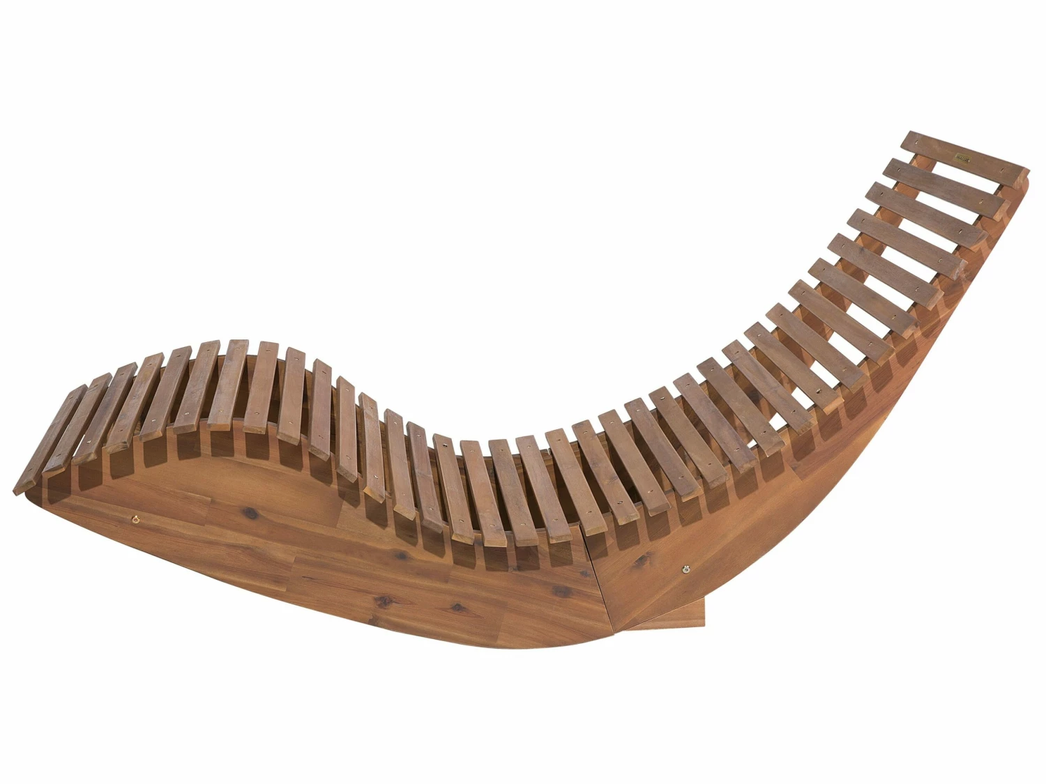 Gartenliege Akazienholz Hellbraun Auflage Grau BRESCIA – Bild 5