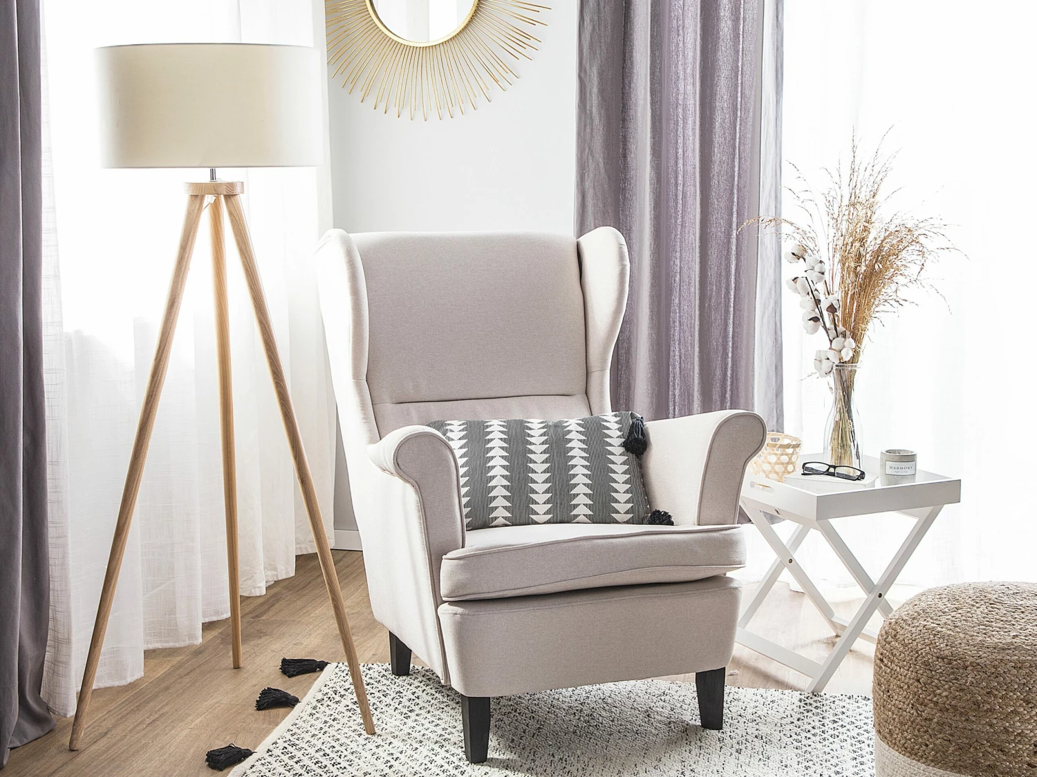 Sessel Polsterbezug Hellbeige ABSON – Bild 2