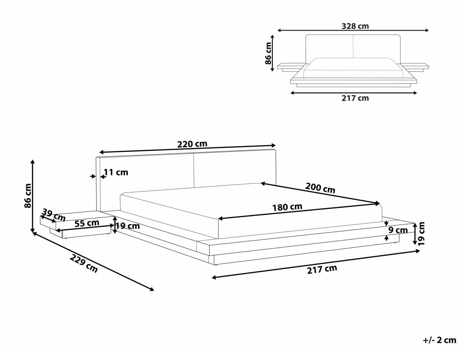 Bett Weiß Lattenrost Verschiedene Größen ZEN – Bild 9