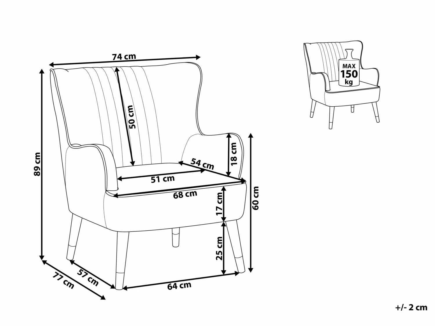 Sessel Samtstoff Blau VARBERG – Bild 7
