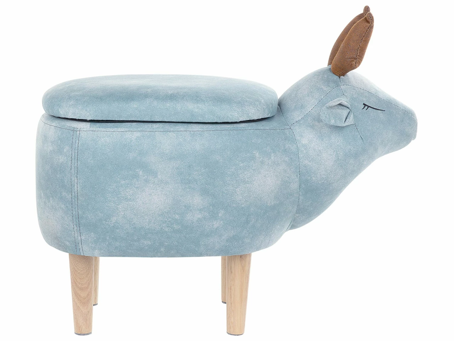 Hocker Polsterbezug Mit Stauraum Hellblau REINDEER – Bild 5