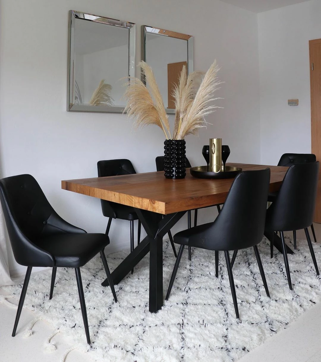 Esszimmerstuhl Schwarz Kunstleder 2er Set VALERIE – Bild 3