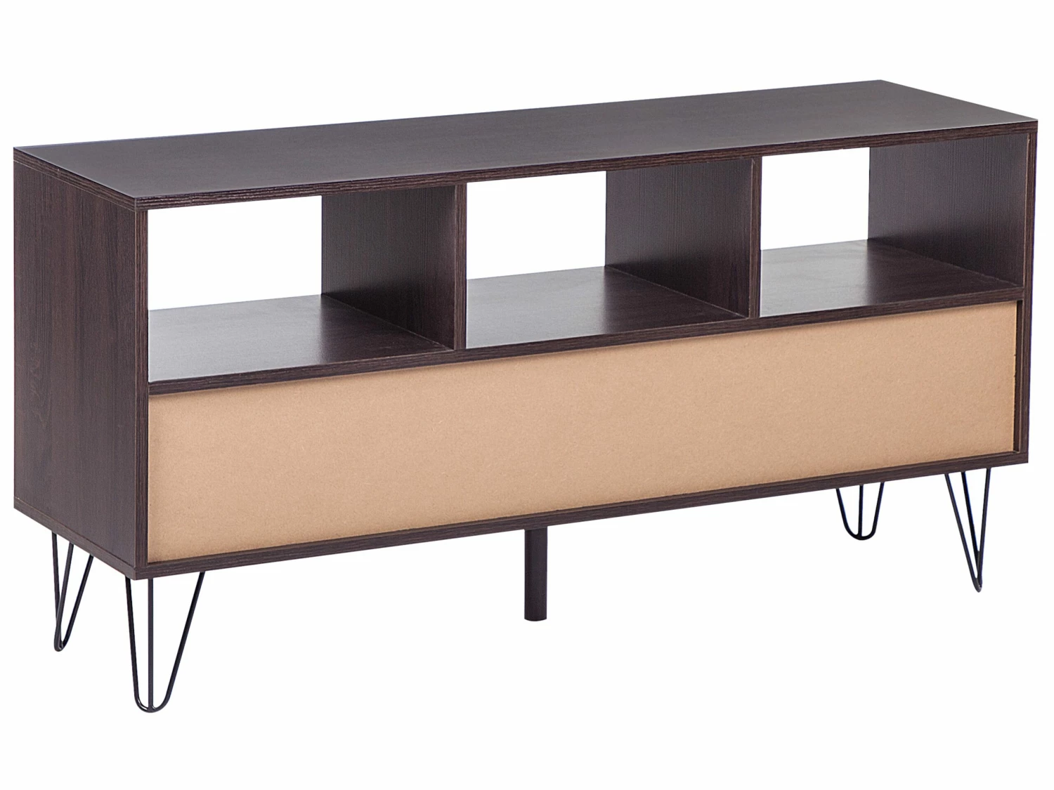 TV-Möbel Dunkler Holzfarbton / Weiß Mit 3 Schubladen 120 X 35 X 60 Cm FOSTON – Bild 5