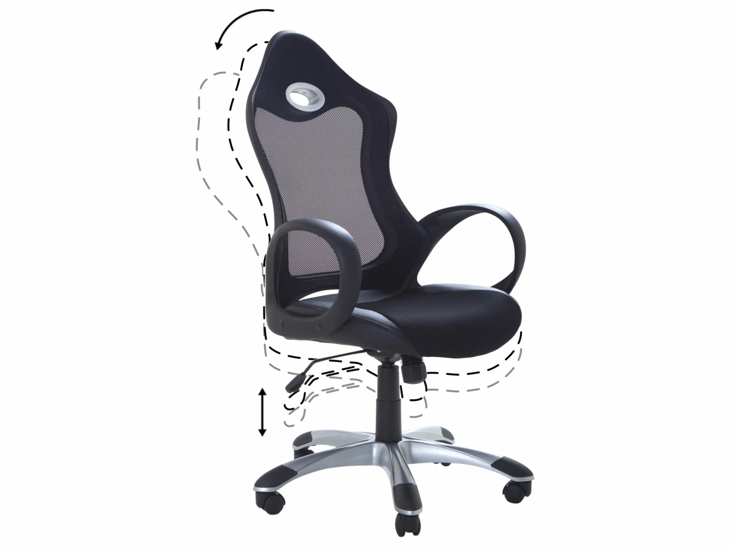 Bürostuhl Schwarz Wippfunktion ICHAIR – Bild 4