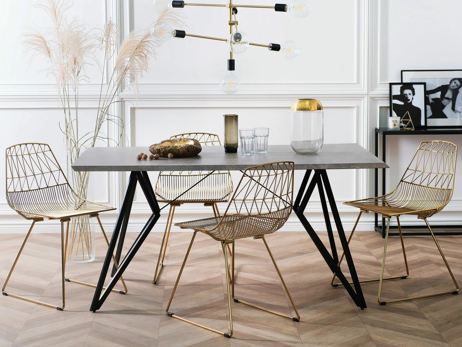 Esstisch Betonoptik/schwarz 160 X 90 Cm BUSCOT – Bild 2