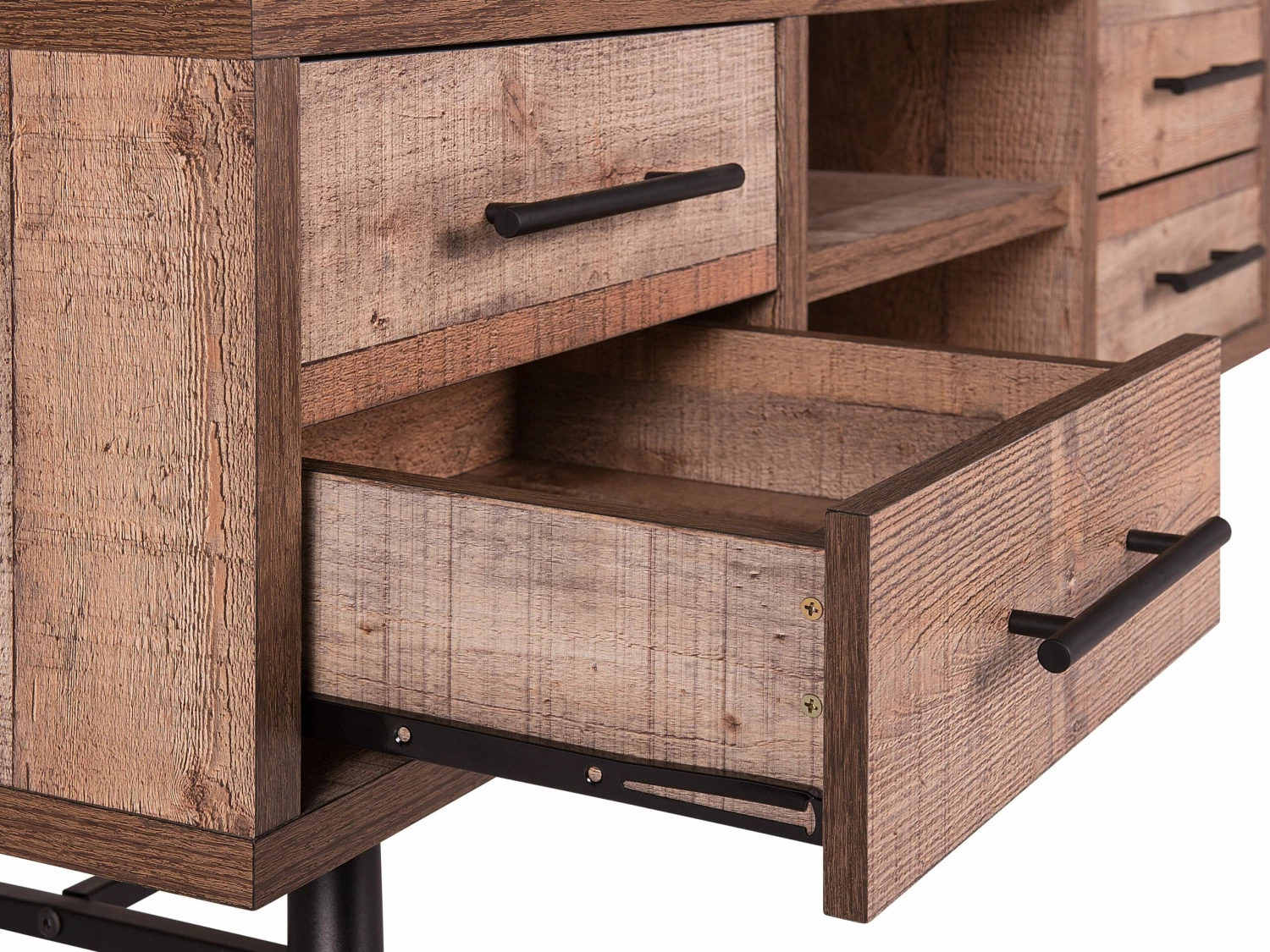 TV-Möbel Heller Holzfarbton Mit 4 Schubladen 127 X 40 X 51 Cm ATLANTA – Bild 8