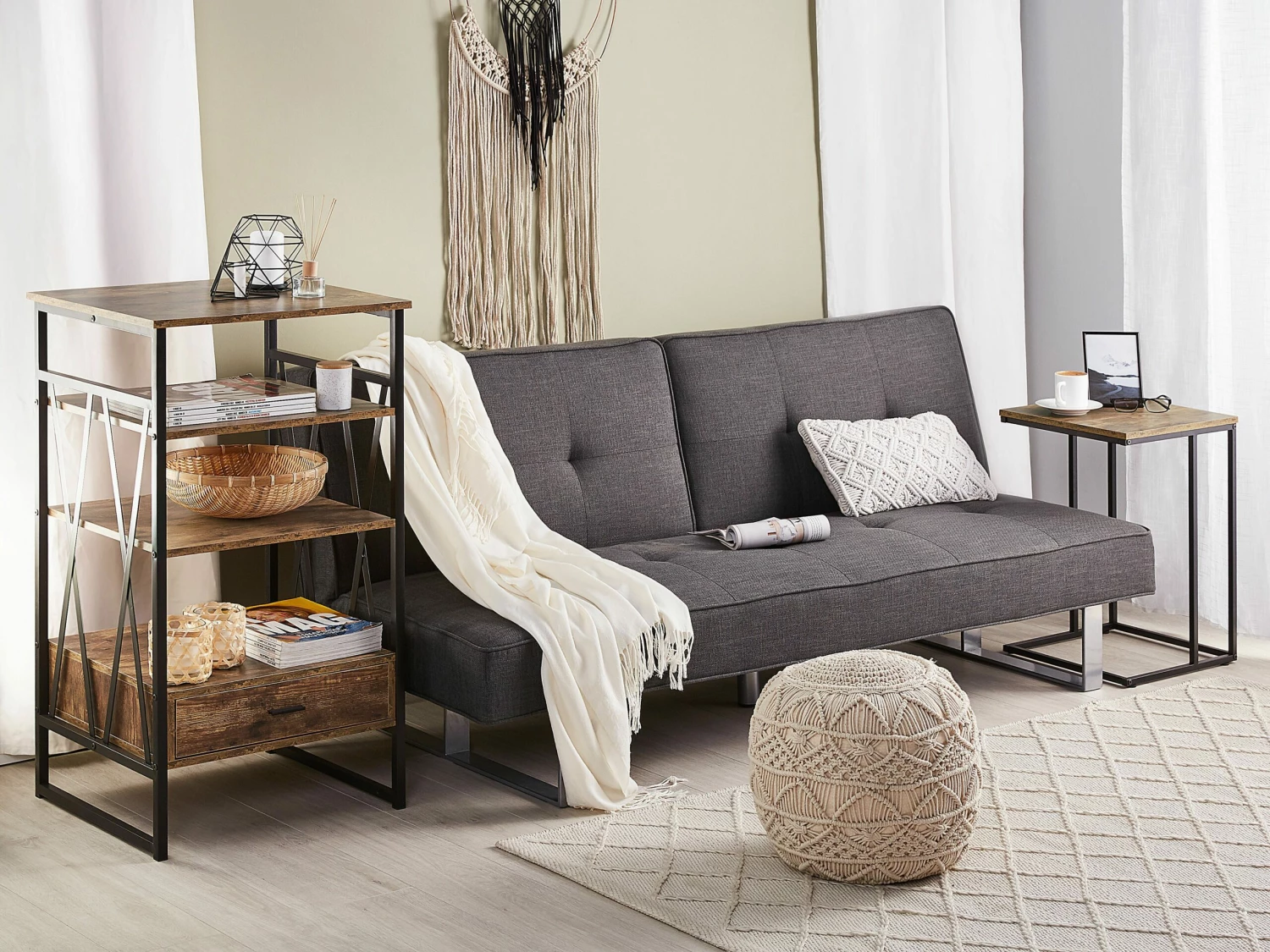 Beistelltisch Holzoptik Braun Quadratisch 40 X 40 Cm TROY – Bild 3