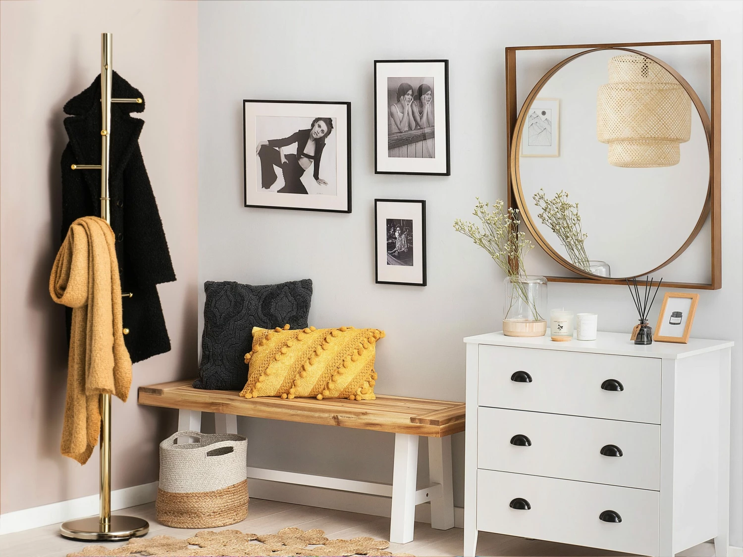 Sitzbank Akazienholz Weiß / Hellbraun 140 Cm SCANIA – Bild 6