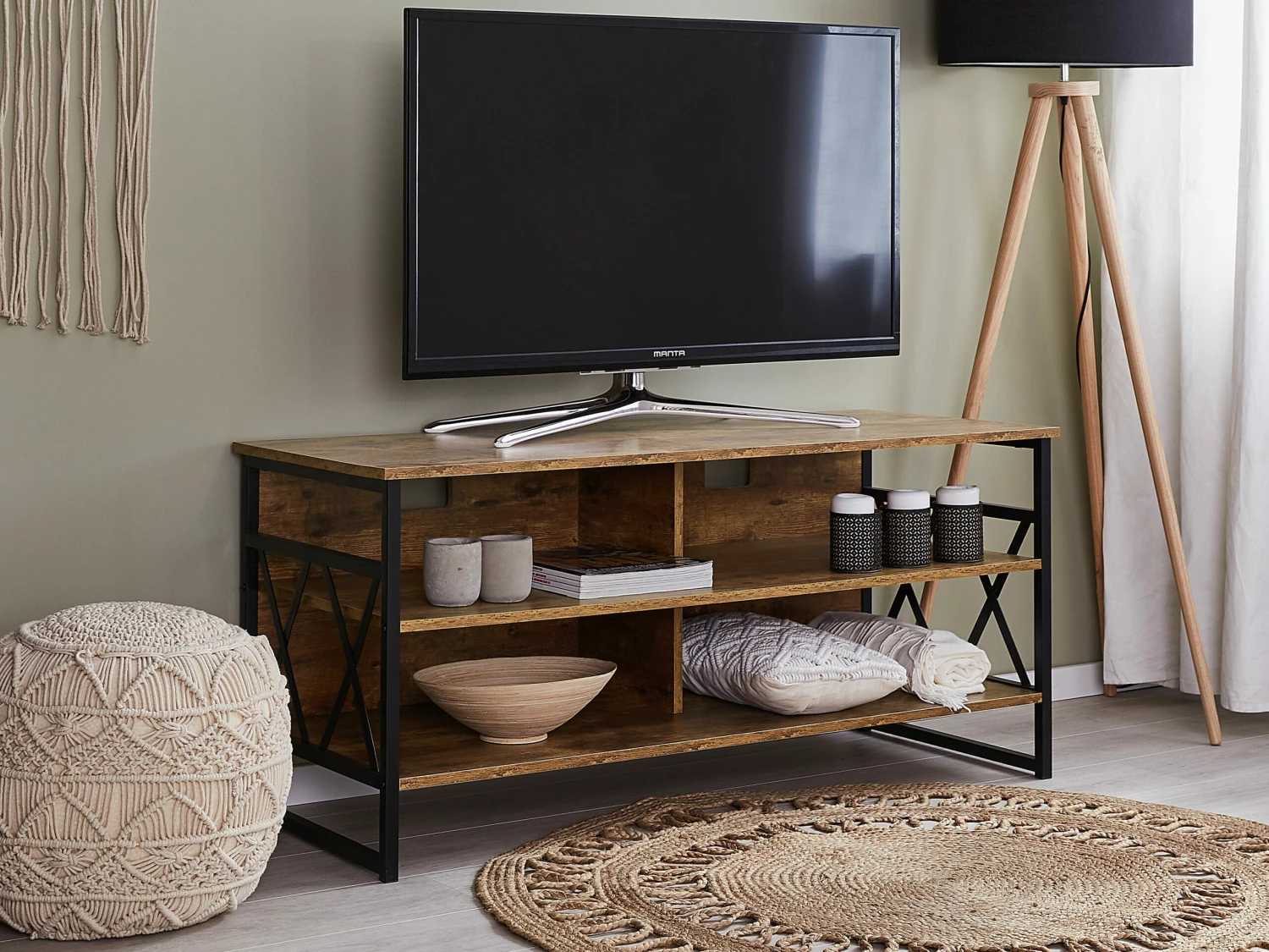 TV-Möbel Holzoptik Braun 120 X 51 X 57 Cm CARLISLE – Bild 2