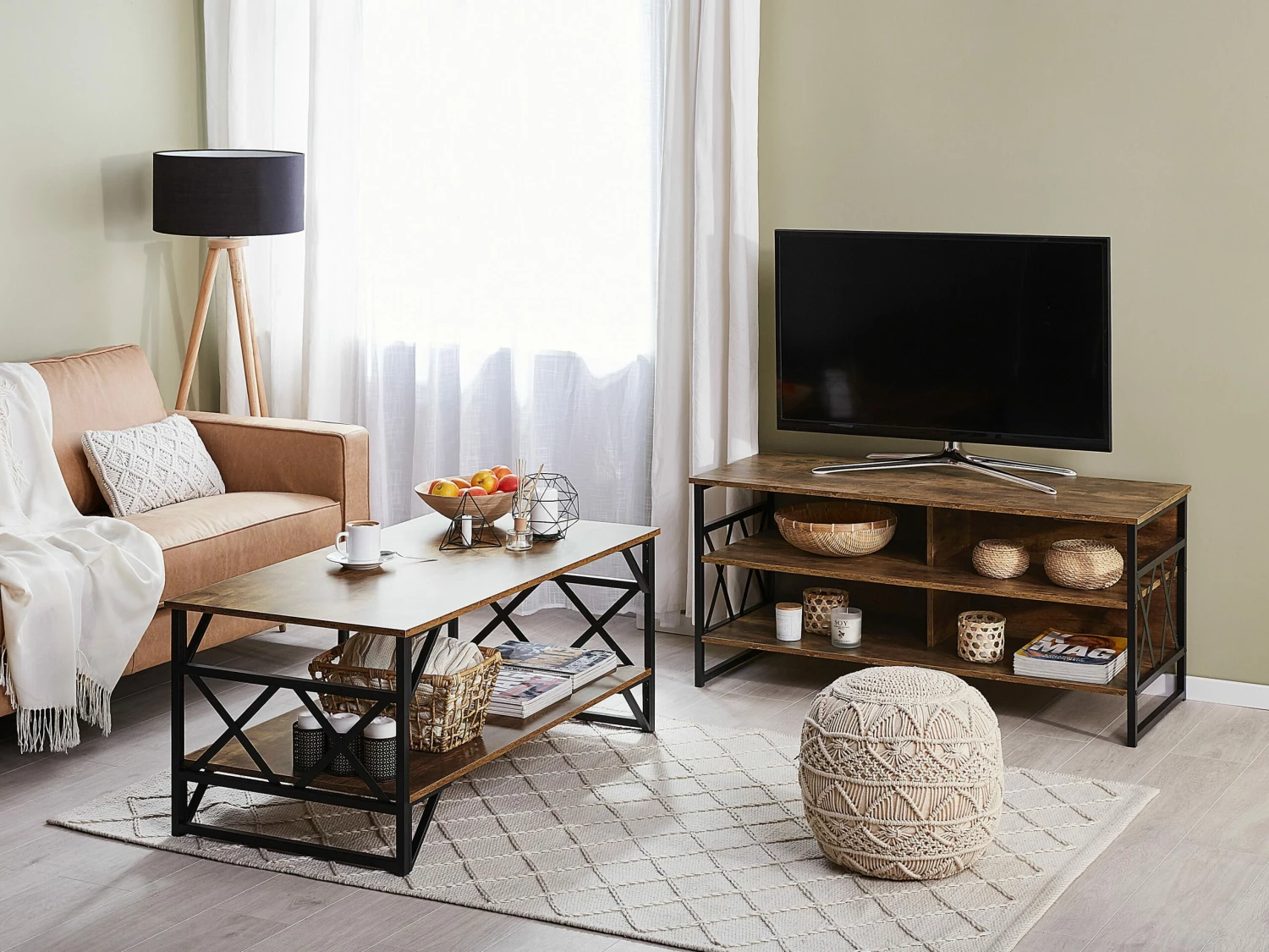 TV-Möbel Holzoptik Braun 120 X 51 X 57 Cm CARLISLE – Bild 3