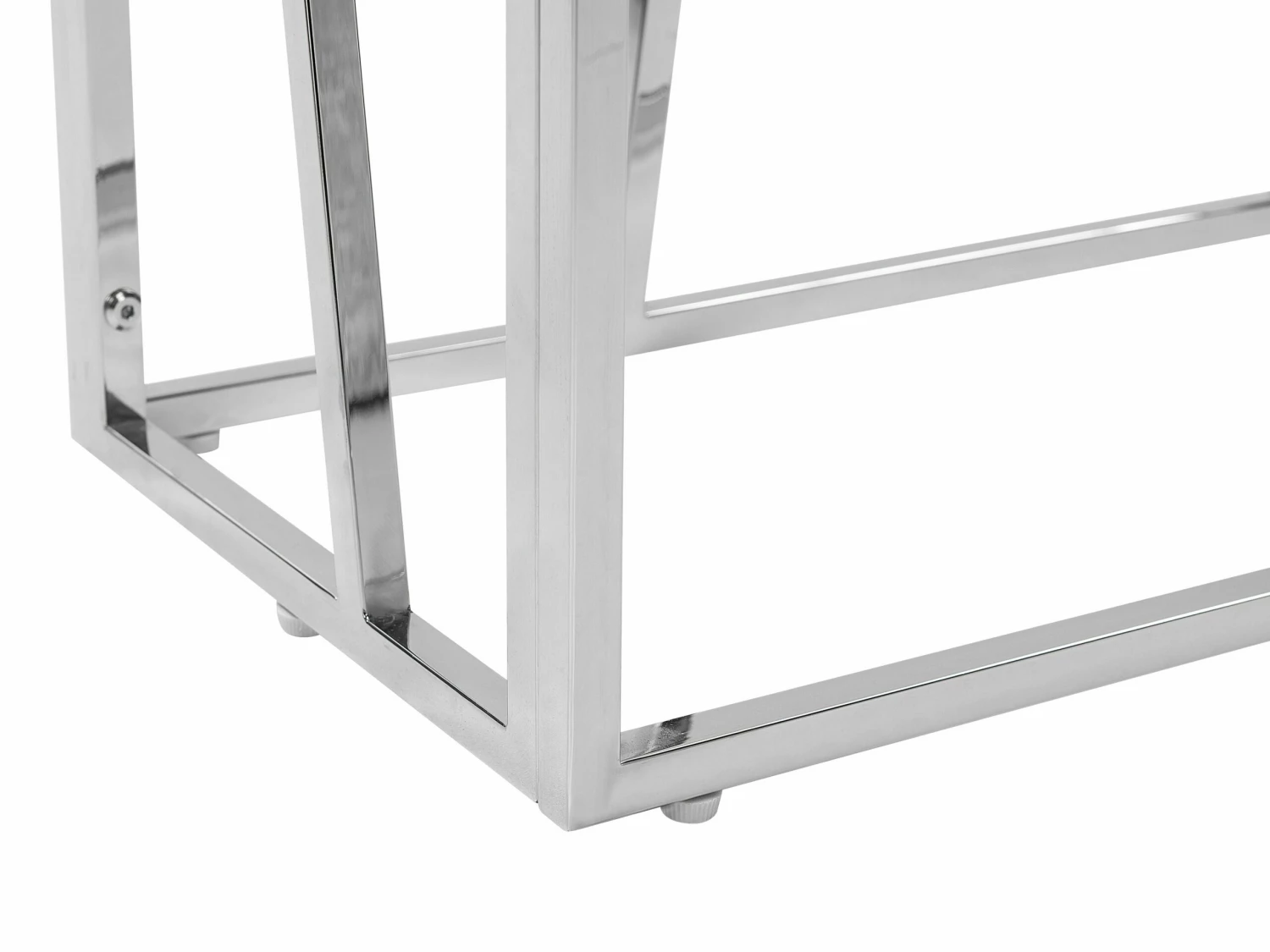 Regal Edelstahl Silber Glänzend Glasböden 4 Fächer HOXIE – Bild 8