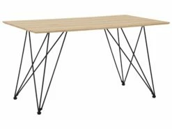 Esstisch Heller Holzfarbton / Schwarz 140 X 80 Cm KENTON